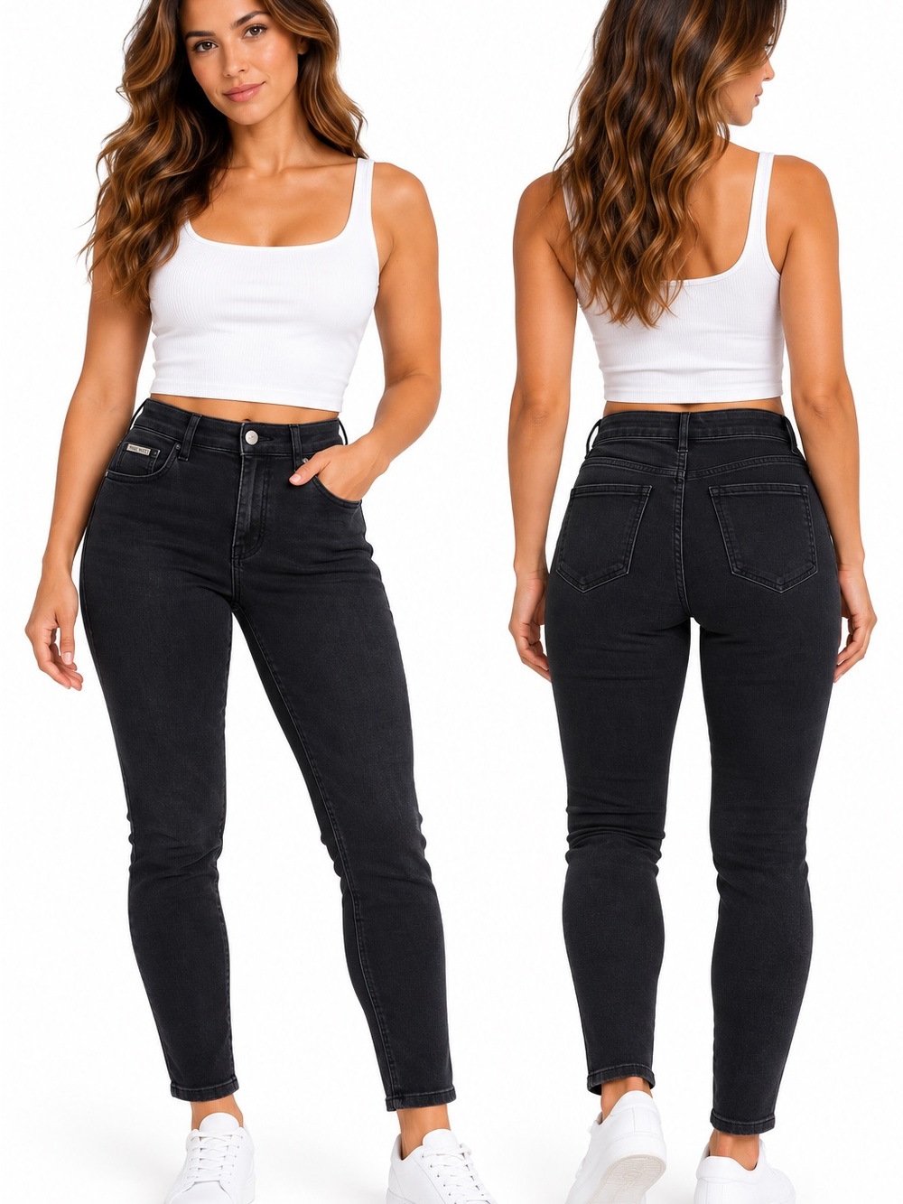 Nine West Cigarette Mid Rise Skinny Jeans Women’s 10/30 Black Stretch